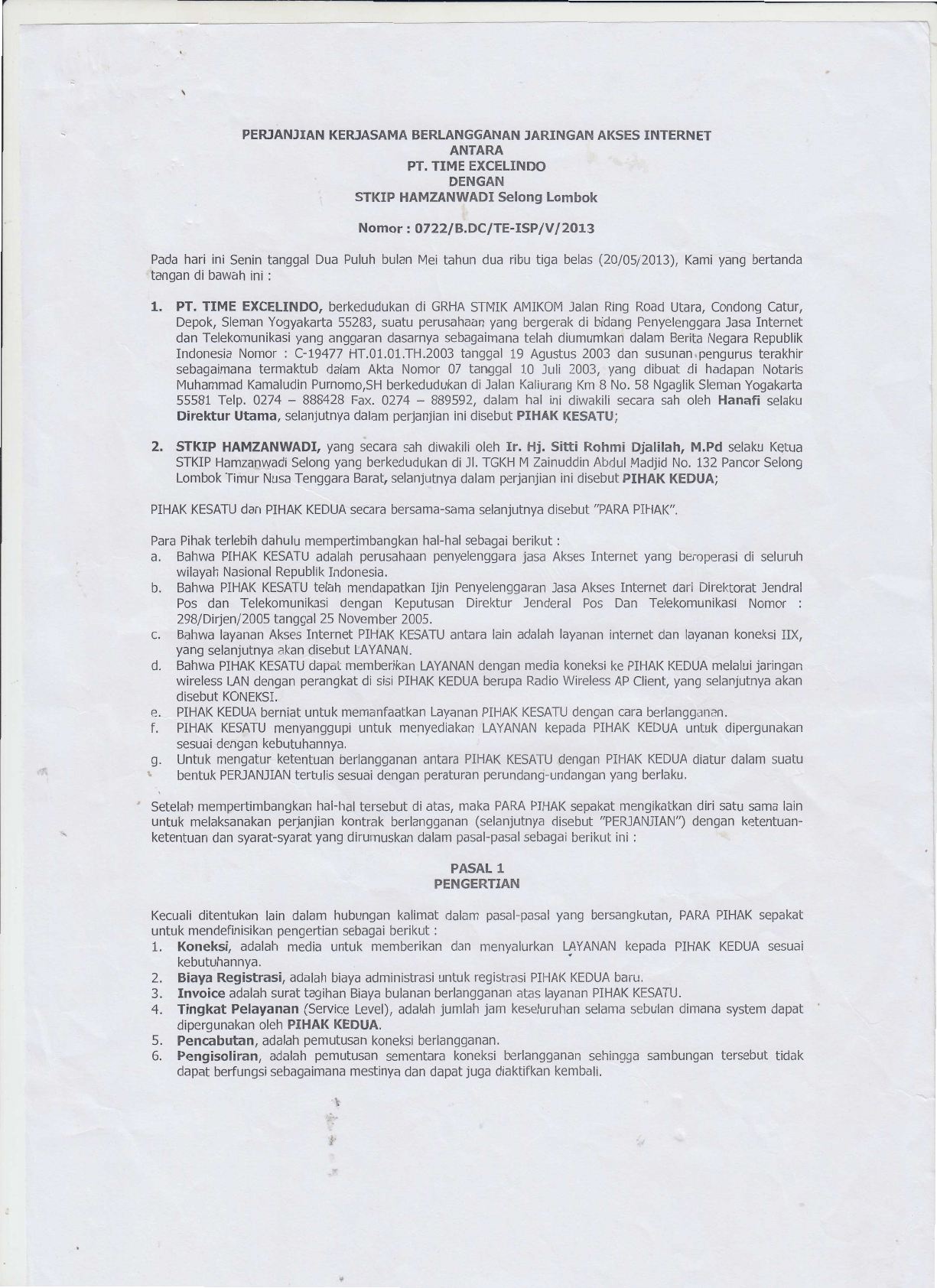 contoh surat perjanjian kontrak kuhp pasal 1320